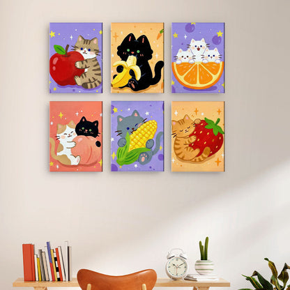 Koťata a ovoce - Malování podle čísel