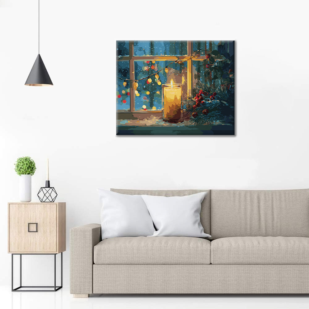 Vánoční světlo svíček – Malování podle čísel