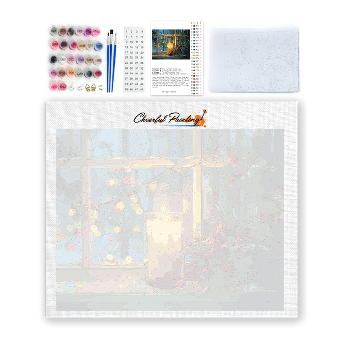 Vánoční světlo svíček – Malování podle čísel