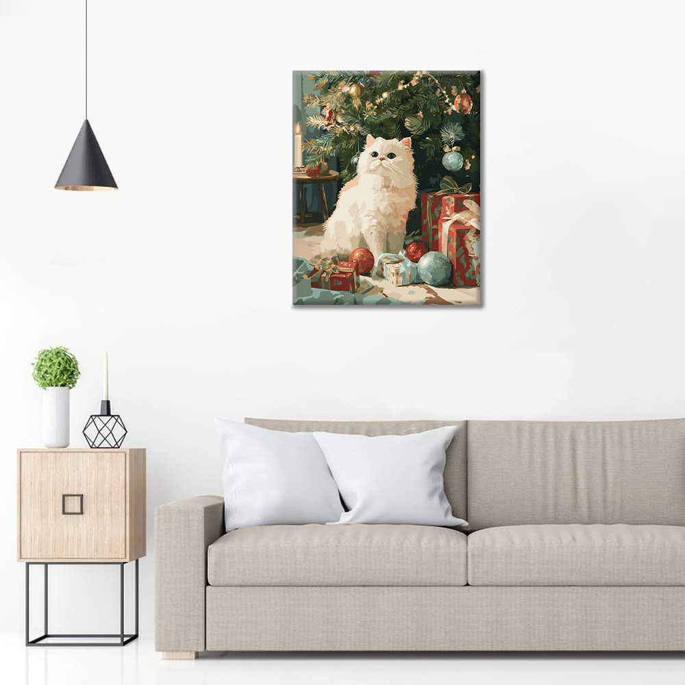 Vánoční kočka – Malování podle čísel