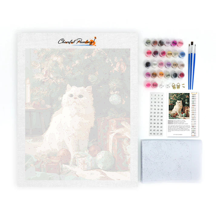 Vánoční kočka – Malování podle čísel