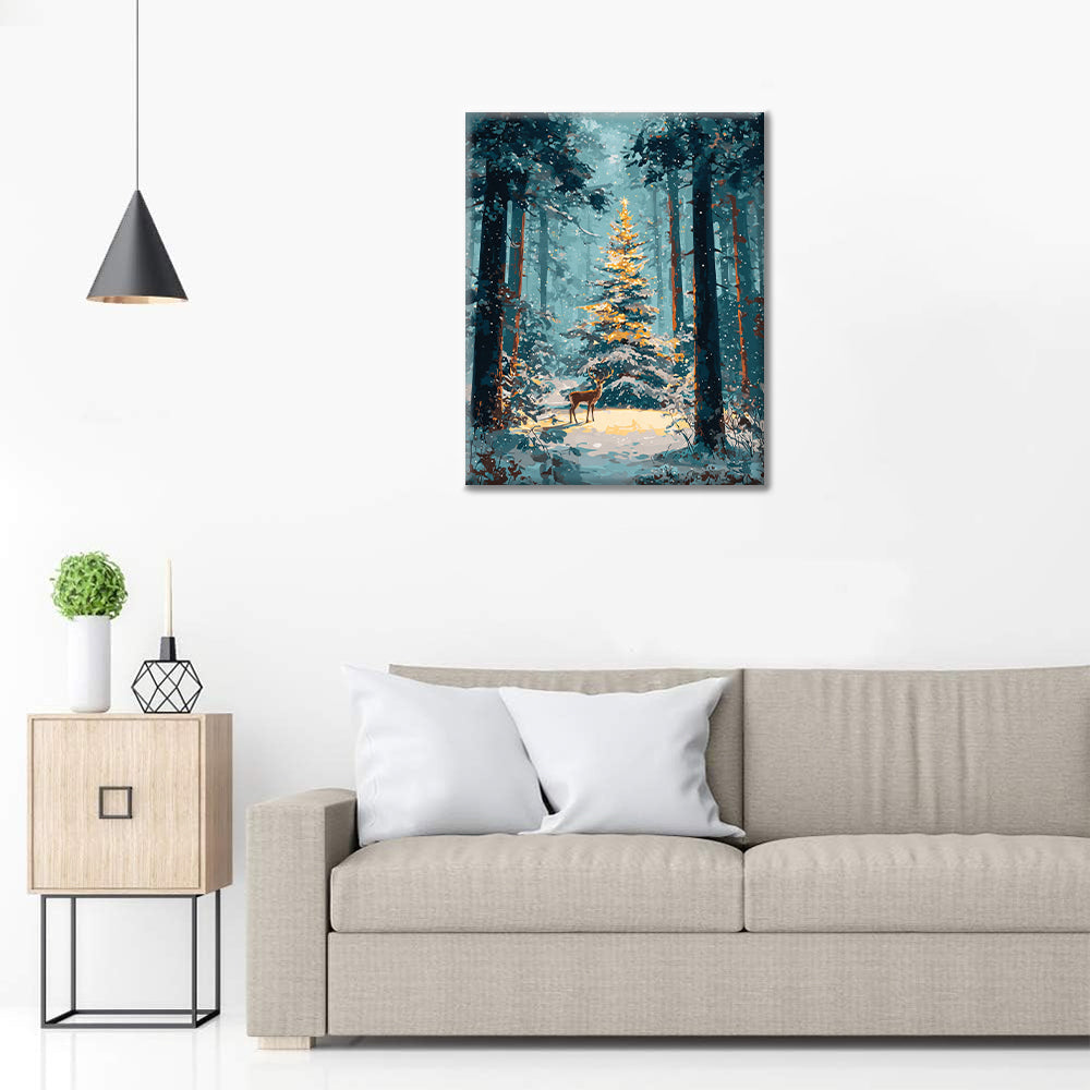 Vánoční les – Malování podle čísel