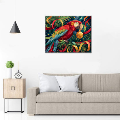 Sváteční papoušek – Malování podle čísel