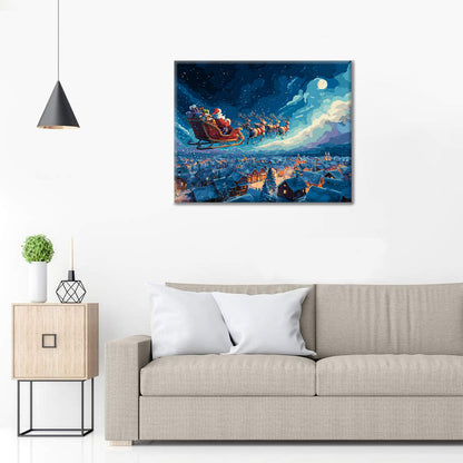 Půlnoční jízda na saních – Malování podle čísel