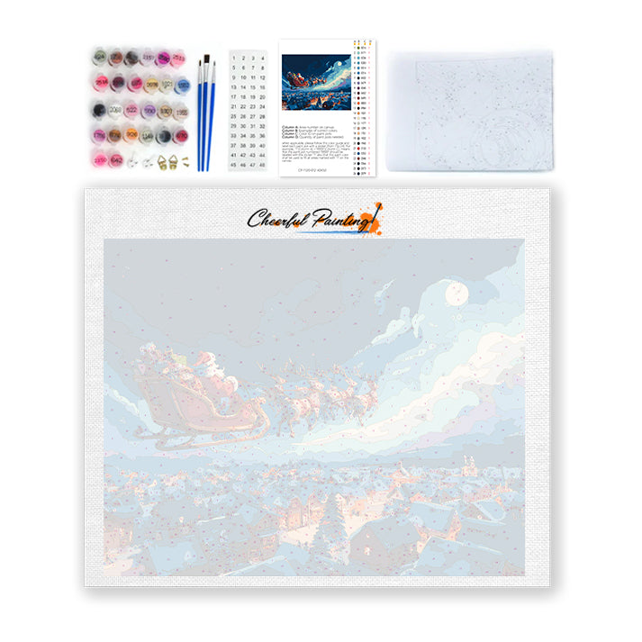 Půlnoční jízda na saních – Malování podle čísel