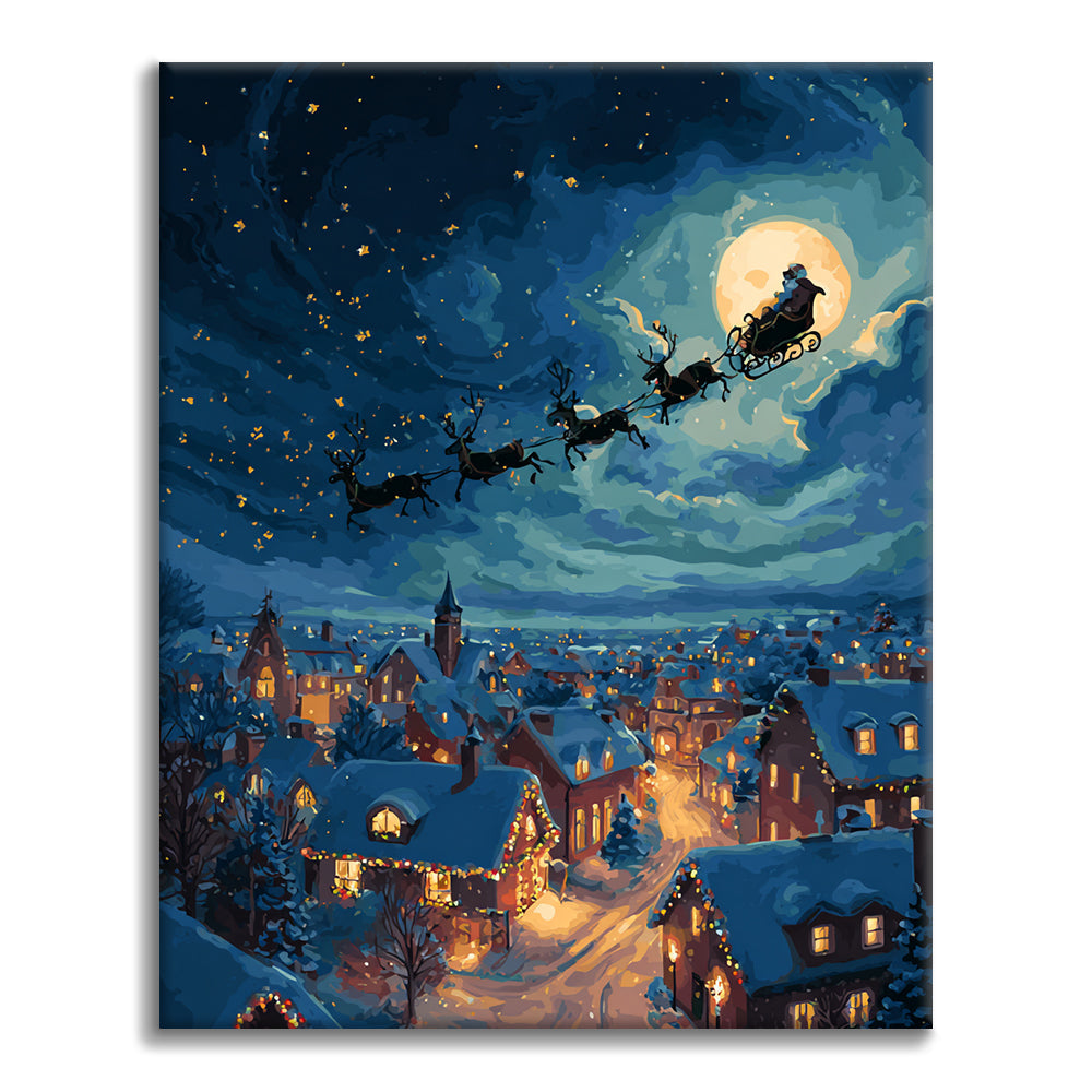 Santa rozdávající dárky – Malování podle čísel