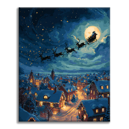 Santa rozdávající dárky – Malování podle čísel