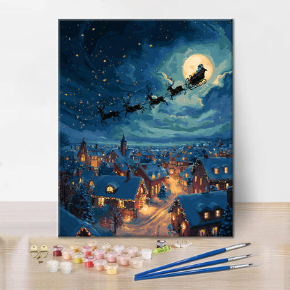 Santa rozdávající dárky – Malování podle čísel