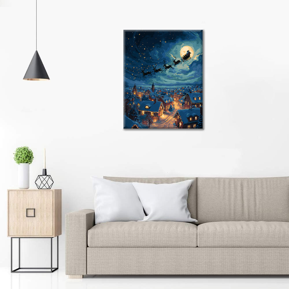 Santa rozdávající dárky – Malování podle čísel