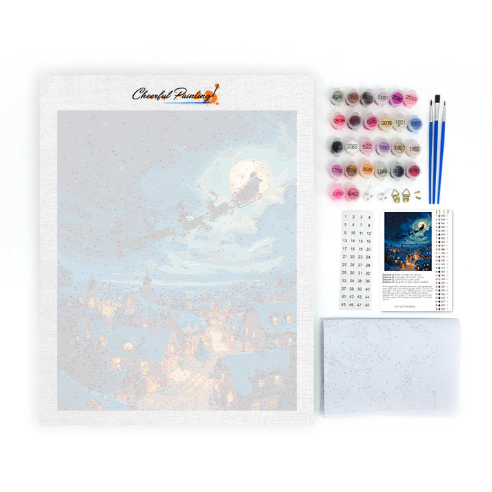 Santa rozdávající dárky – Malování podle čísel