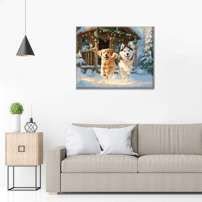 Sněžní psi – Malování podle čísel