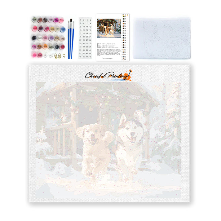 Sněžní psi – Malování podle čísel