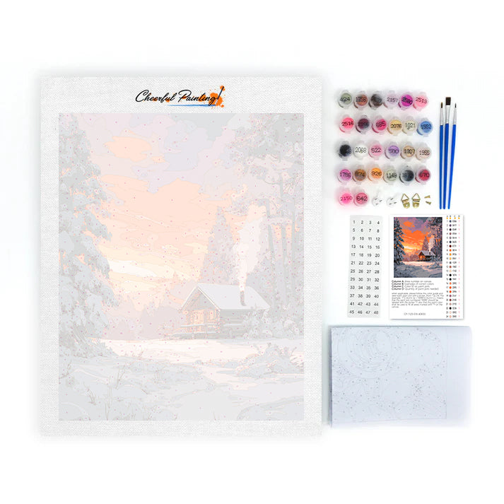 Zimní chata – Malování podle čísel