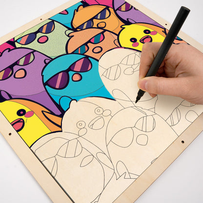 Cool Birds - Dřevěné omalovánky