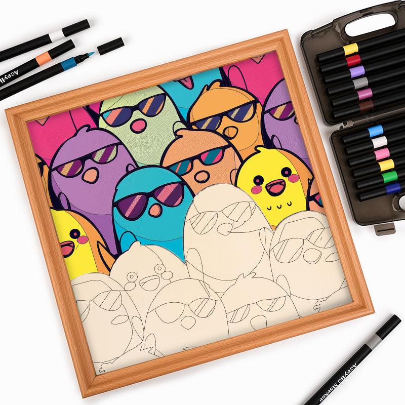 Cool Birds - Dřevěné omalovánky