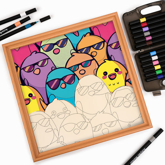 Cool Birds - Dřevěné omalovánky