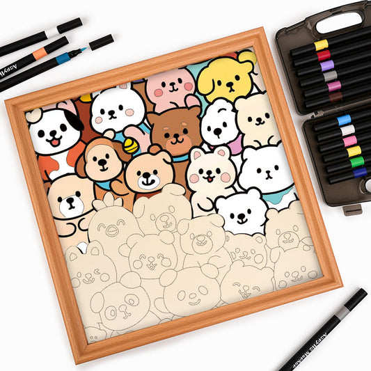 Lesní společníci - Dřevěné omalovánky