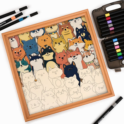 Shiba Inu - Dřevěné omalovánky