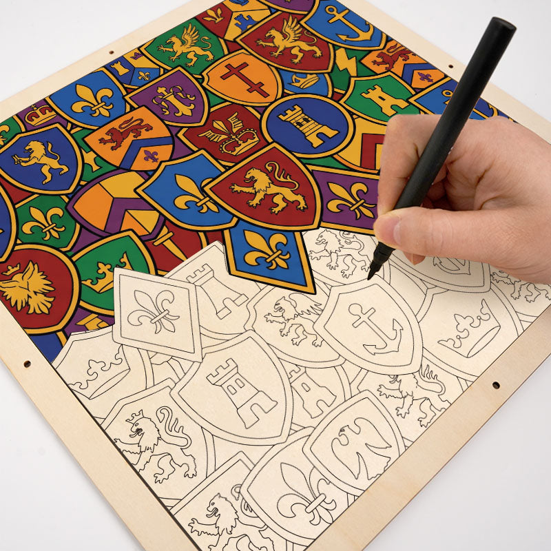 Sbírka odznaků - Dřevěné omalovánky