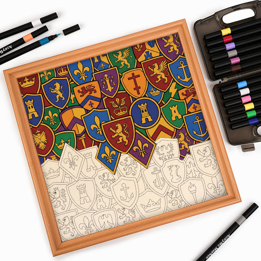 Sbírka odznaků - Dřevěné omalovánky