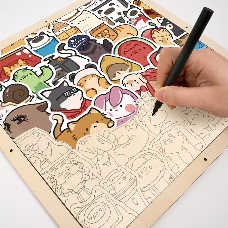 Šťastní mazlíčci - Dřevěné omalovánky