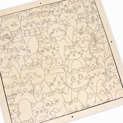 Rozmarné kočky - Dřevěné omalovánky