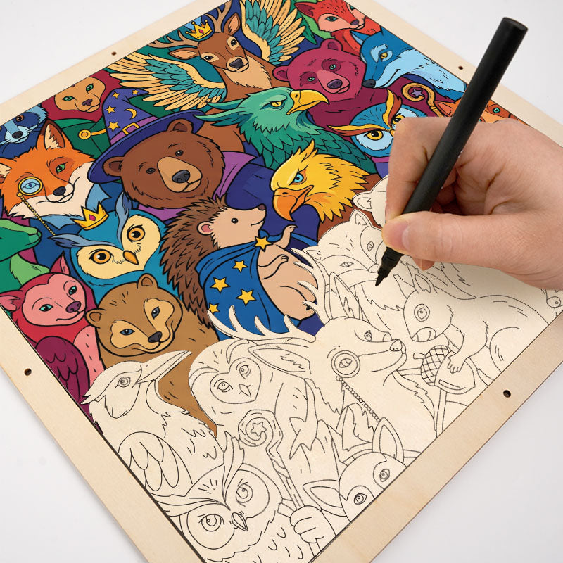 Kouzelní lesní přátelé - Dřevěné omalovánky