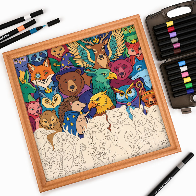 Kouzelní lesní přátelé - Dřevěné omalovánky