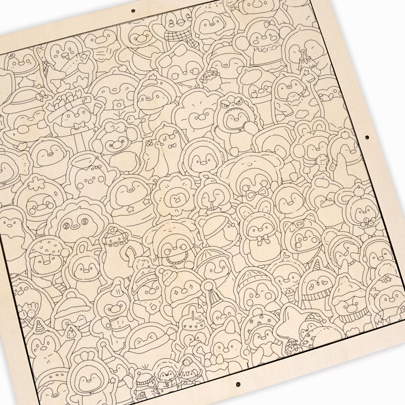 Zábavní tučňáci - Dřevěné omalovánky