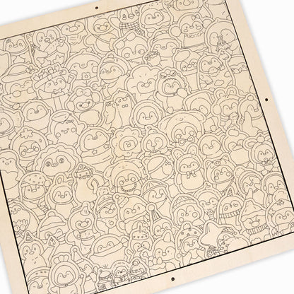 Zábavní tučňáci - Dřevěné omalovánky