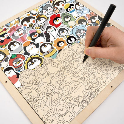 Zábavní tučňáci - Dřevěné omalovánky