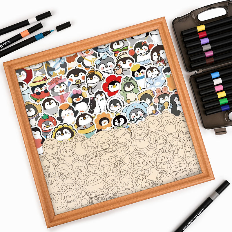 Zábavní tučňáci - Dřevěné omalovánky