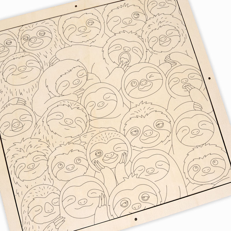 Líní lenochodi - Dřevěné omalovánky