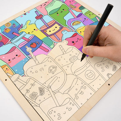 Roztomilé džusy - Dřevěné omalovánky