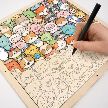 Rozmarná zvířata - Dřevěné omalovánky