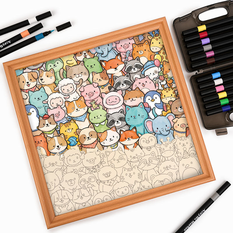 Rozmarná zvířata - Dřevěné omalovánky