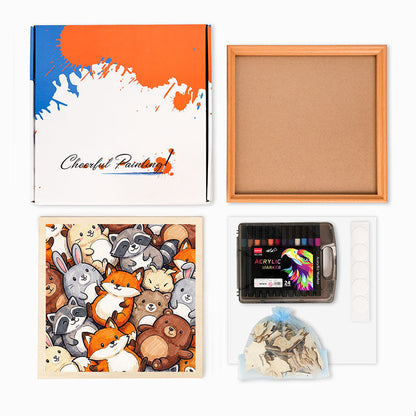 Lesní přátelé - Dřevěné omalovánky