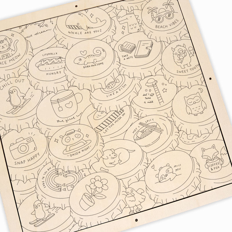 Barevné čepice - Dřevěné omalovánky