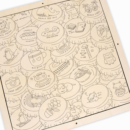 Barevné čepice - Dřevěné omalovánky