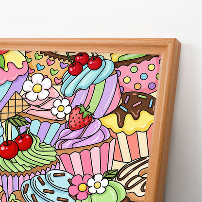 Roztomilé cupcakes - Dřevěné omalovánky