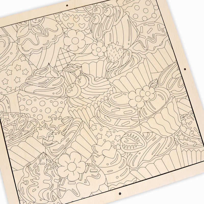 Roztomilé cupcakes - Dřevěné omalovánky