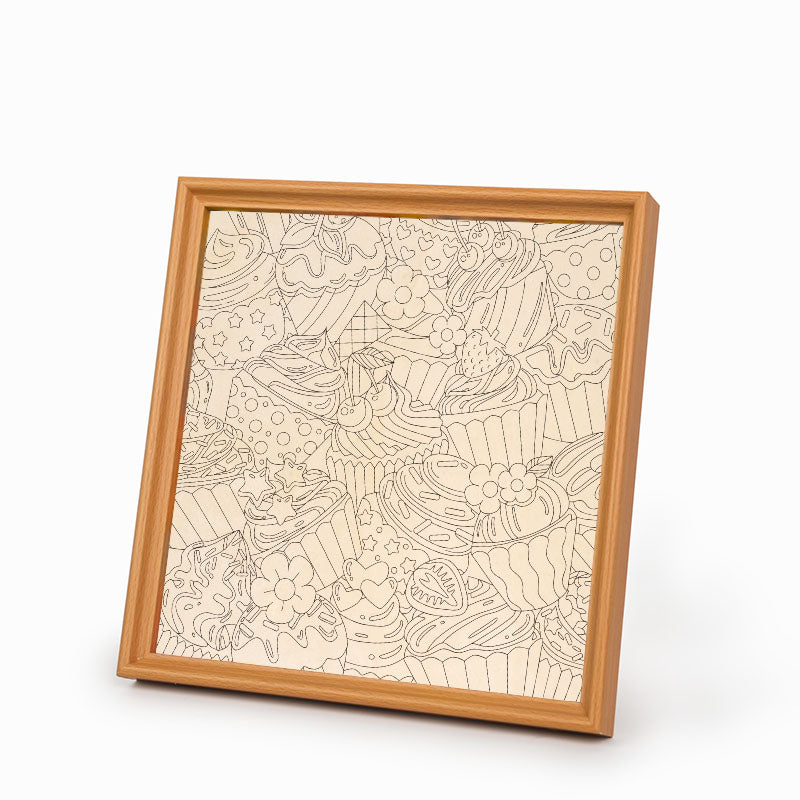 Roztomilé cupcakes - Dřevěné omalovánky