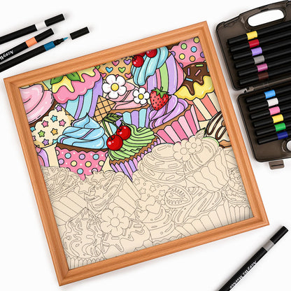 Roztomilé cupcakes - Dřevěné omalovánky