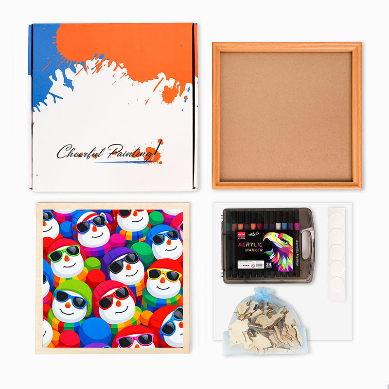 Cool Sněhuláci - Dřevěné omalovánky