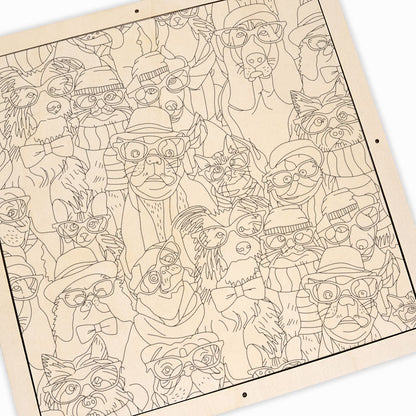 Psi s brýlemi - Dřevěné omalovánky