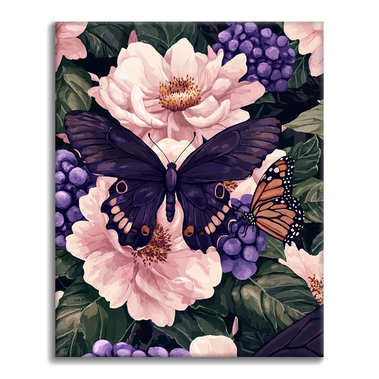 Purpurový Nokturno Monarchů - Malování podle Čísel