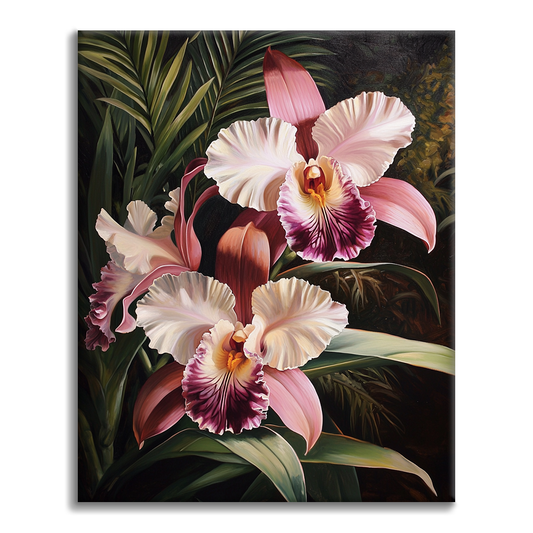 Růžový Orchidej - Malování podle Čísel