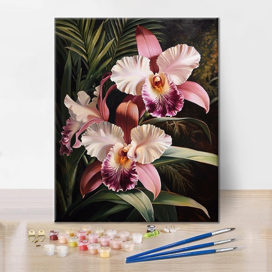 Růžový Orchidej - Malování podle Čísel