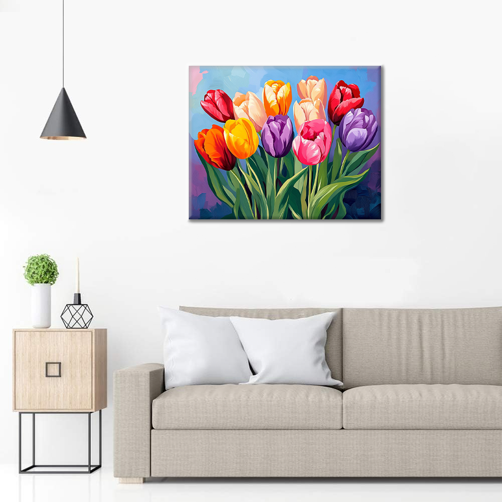 Tulipány - Malování podle čísel