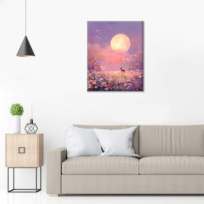 Jelen na měsíční louce - malování podle čísel